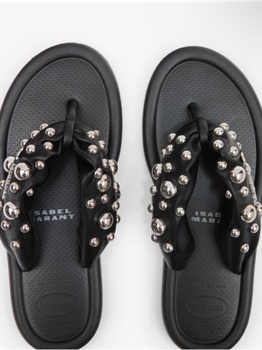 Isabel Marant Black Studded Knotted Slide Sandals